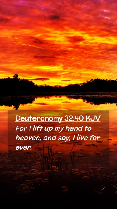Picture 02 - Deuteronomy 32:40 KJV Mobile Phone Wallpaper - For I lift up my hand to heaven, and say, I live - Mobile Bible Verse Wallpaper