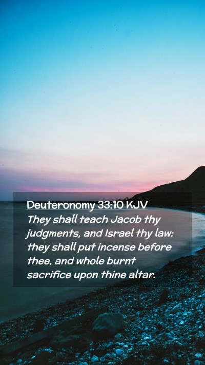 Picture 02 - Deuteronomy 33:10 KJV Mobile Phone Wallpaper - They shall teach Jacob thy judgments, and Israel - Mobile Bible Verse Wallpaper