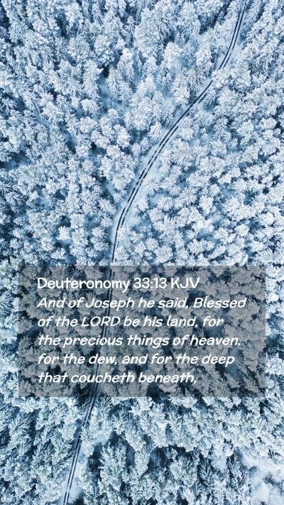 Picture 02 - Deuteronomy 33:13 KJV Mobile Phone Wallpaper - And of Joseph he said, Blessed of the LORD be his - Mobile Bible Verse Wallpaper