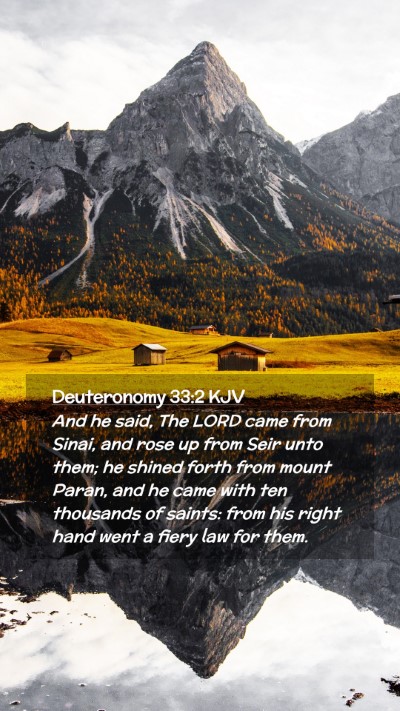Picture 02 - Deuteronomy 33:2 KJV Mobile Phone Wallpaper - And he said, The LORD came from Sinai, and rose - Mobile Bible Verse Wallpaper