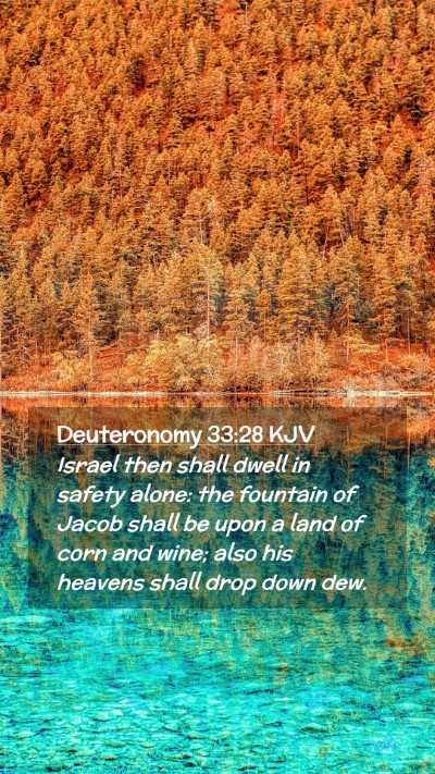 Picture 02 - Deuteronomy 33:28 KJV Mobile Phone Wallpaper - Israel then shall dwell in safety alone: the - Mobile Bible Verse Wallpaper
