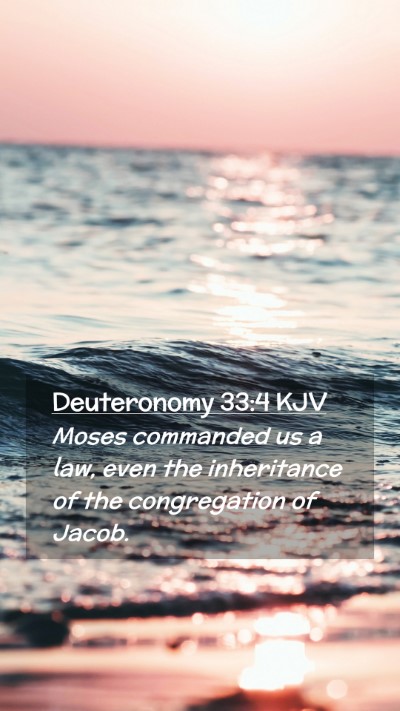 Picture 02 - Deuteronomy 33:4 KJV Mobile Phone Wallpaper - Moses commanded us a law, even the inheritance of - Mobile Bible Verse Wallpaper