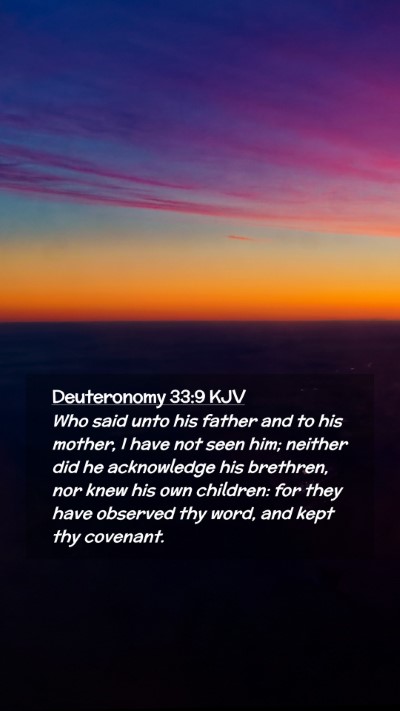 Picture 02 - Deuteronomy 33:9 KJV Mobile Phone Wallpaper - Who said unto his father and to his mother, I - Mobile Bible Verse Wallpaper