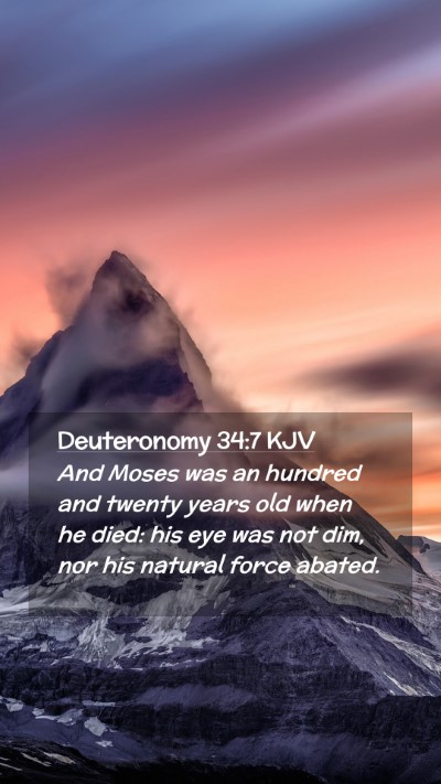 Picture 02 - Deuteronomy 34:7 KJV Mobile Phone Wallpaper - And Moses was an hundred and twenty years old - Mobile Bible Verse Wallpaper