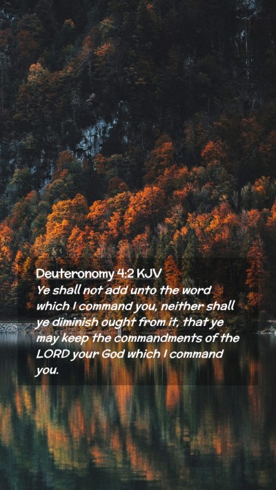 Picture 02 - Deuteronomy 4:2 KJV Mobile Phone Wallpaper - Ye shall not add unto the word which I command - Mobile Bible Verse Wallpaper