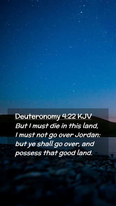 Picture 02 - Deuteronomy 4:22 KJV Mobile Phone Wallpaper - But I must die in this land, I must not go over - Mobile Bible Verse Wallpaper