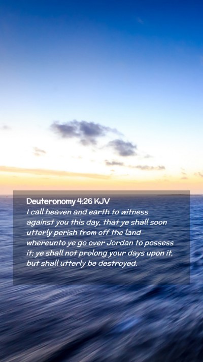 Picture 02 - Deuteronomy 4:26 KJV Mobile Phone Wallpaper - I call heaven and earth to witness against you - Mobile Bible Verse Wallpaper
