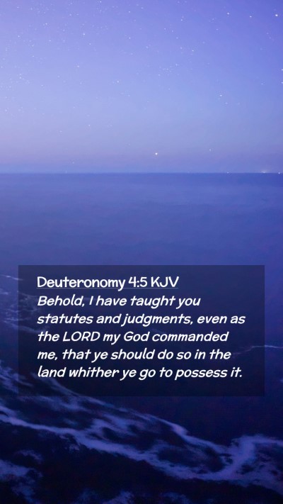 Picture 02 - Deuteronomy 4:5 KJV Mobile Phone Wallpaper - Behold, I have taught you statutes and judgments, - Mobile Bible Verse Wallpaper