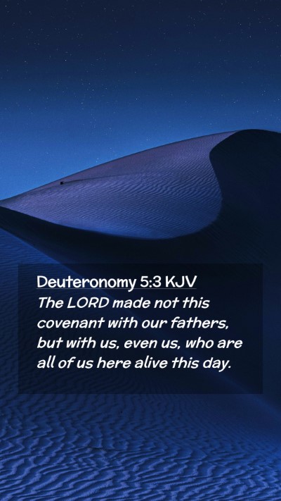 Picture 02 - Deuteronomy 5:3 KJV Mobile Phone Wallpaper - The LORD made not this covenant with our fathers, - Mobile Bible Verse Wallpaper