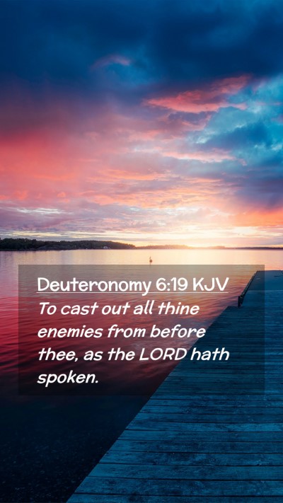 Picture 02 - Deuteronomy 6:19 KJV Mobile Phone Wallpaper - To cast out all thine enemies from before thee, - Mobile Bible Verse Wallpaper