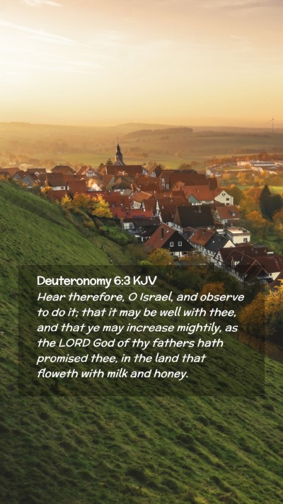 Picture 02 - Deuteronomy 6:3 KJV Mobile Phone Wallpaper - Hear therefore, O Israel, and observe to do it; - Mobile Bible Verse Wallpaper
