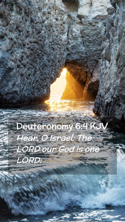 Picture 02 - Deuteronomy 6:4 KJV Mobile Phone Wallpaper - Hear, O Israel: The LORD our God is one - Mobile Bible Verse Wallpaper
