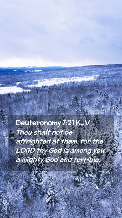 Picture 02 - Deuteronomy 7:21 KJV Mobile Phone Wallpaper - Thou shalt not be affrighted at them: for the - Mobile Bible Verse Wallpaper
