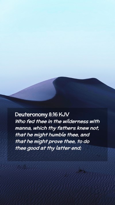 Picture 02 - Deuteronomy 8:16 KJV Mobile Phone Wallpaper - Who fed thee in the wilderness with manna, which - Mobile Bible Verse Wallpaper
