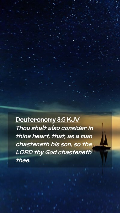 Picture 02 - Deuteronomy 8:5 KJV Mobile Phone Wallpaper - Thou shalt also consider in thine heart, that, as - Mobile Bible Verse Wallpaper