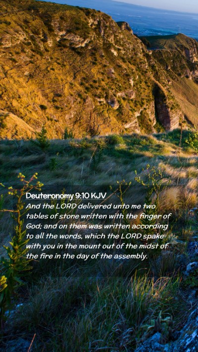 Picture 02 - Deuteronomy 9:10 KJV Mobile Phone Wallpaper - And the LORD delivered unto me two tables of - Mobile Bible Verse Wallpaper