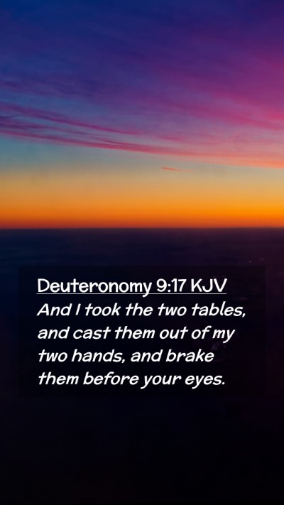 Picture 02 - Deuteronomy 9:17 KJV Mobile Phone Wallpaper - And I took the two tables, and cast them out of - Mobile Bible Verse Wallpaper