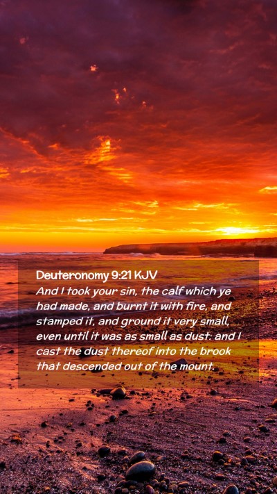 Picture 02 - Deuteronomy 9:21 KJV Mobile Phone Wallpaper - And I took your sin, the calf which ye had made, - Mobile Bible Verse Wallpaper