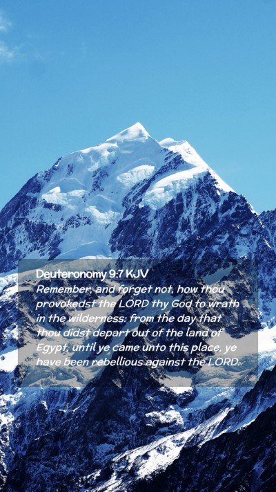 Picture 02 - Deuteronomy 9:7 KJV Mobile Phone Wallpaper - Remember, and forget not, how thou provokedst the - Mobile Bible Verse Wallpaper