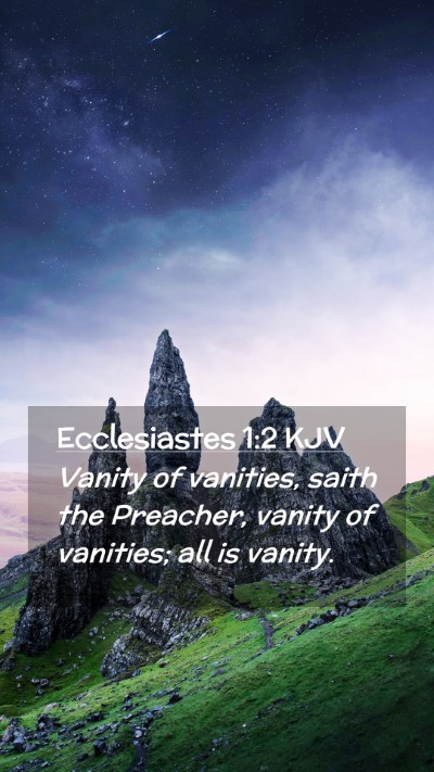 Picture 02 - Ecclesiastes 1:2 KJV Mobile Phone Wallpaper - Vanity of vanities, saith the Preacher, vanity of - Mobile Bible Verse Wallpaper