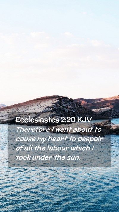 Picture 02 - Ecclesiastes 2:20 KJV Mobile Phone Wallpaper - Therefore I went about to cause my heart to - Mobile Bible Verse Wallpaper