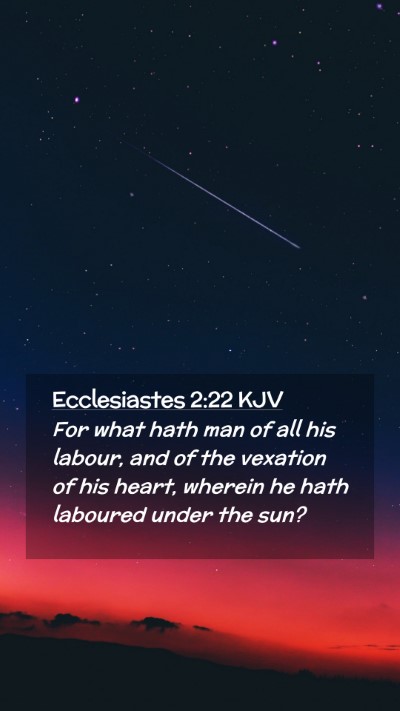 Picture 02 - Ecclesiastes 2:22 KJV Mobile Phone Wallpaper - For what hath man of all his labour, and of the - Mobile Bible Verse Wallpaper