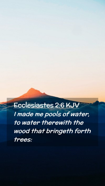 Picture 02 - Ecclesiastes 2:6 KJV Mobile Phone Wallpaper - I made me pools of water, to water therewith the - Mobile Bible Verse Wallpaper