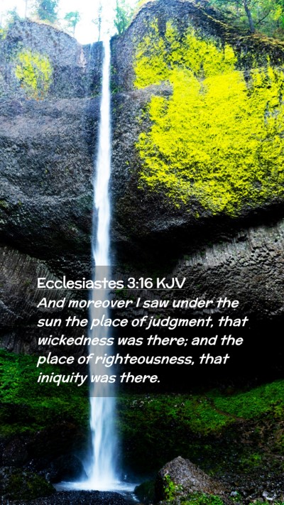 Picture 02 - Ecclesiastes 3:16 KJV Mobile Phone Wallpaper - And moreover I saw under the sun the place of - Mobile Bible Verse Wallpaper
