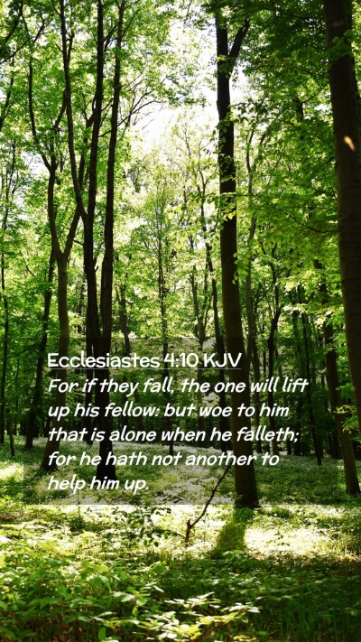 Picture 02 - Ecclesiastes 4:10 KJV Mobile Phone Wallpaper - For if they fall, the one will lift up his - Mobile Bible Verse Wallpaper