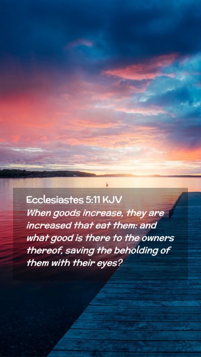 Picture 02 - Ecclesiastes 5:11 KJV Mobile Phone Wallpaper - When goods increase, they are increased that eat - Mobile Bible Verse Wallpaper