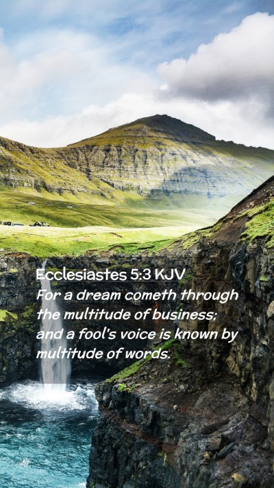 Picture 02 - Ecclesiastes 5:3 KJV Mobile Phone Wallpaper - For a dream cometh through the multitude of - Mobile Bible Verse Wallpaper