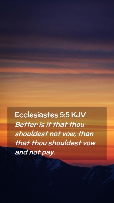 Picture 02 - Ecclesiastes 5:5 KJV Mobile Phone Wallpaper - Better is it that thou shouldest not vow, than - Mobile Bible Verse Wallpaper