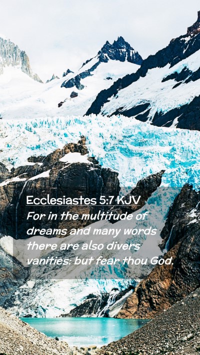 Picture 02 - Ecclesiastes 5:7 KJV Mobile Phone Wallpaper - For in the multitude of dreams and many words - Mobile Bible Verse Wallpaper