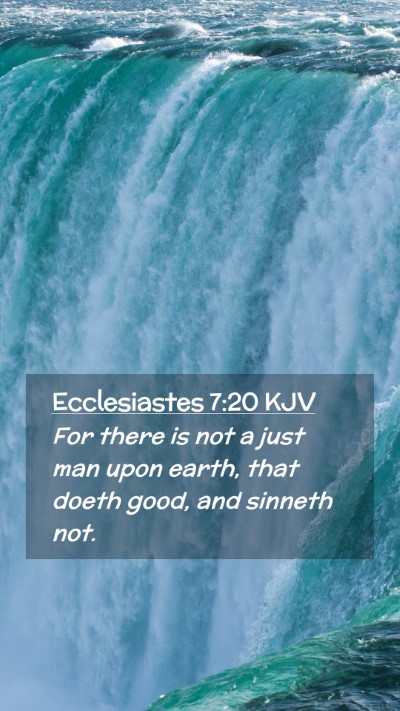 Picture 02 - Ecclesiastes 7:20 KJV Mobile Phone Wallpaper - For there is not a just man upon earth, that - Mobile Bible Verse Wallpaper