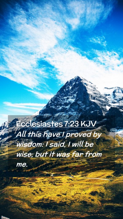 Picture 02 - Ecclesiastes 7:23 KJV Mobile Phone Wallpaper - All this have I proved by wisdom: I said, I will - Mobile Bible Verse Wallpaper