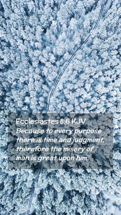 Picture 02 - Ecclesiastes 8:6 KJV Mobile Phone Wallpaper - Because to every purpose there is time and - Mobile Bible Verse Wallpaper