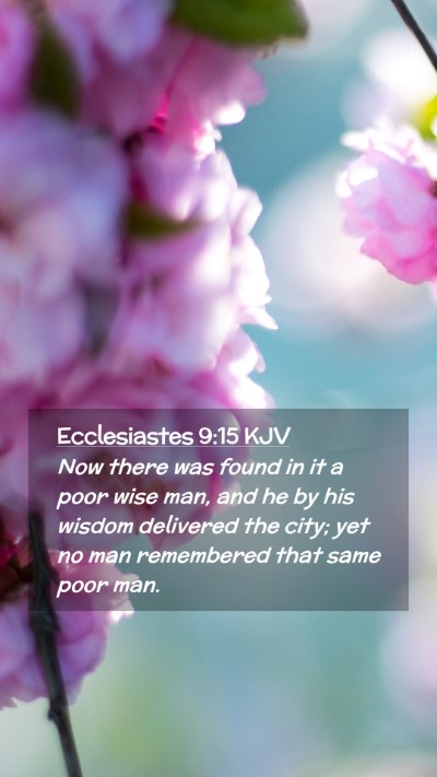 Picture 02 - Ecclesiastes 9:15 KJV Mobile Phone Wallpaper - Now there was found in it a poor wise man, and he - Mobile Bible Verse Wallpaper