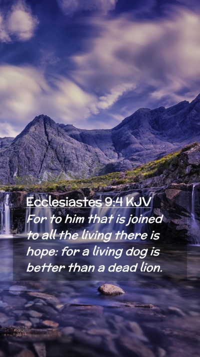 Picture 02 - Ecclesiastes 9:4 KJV Mobile Phone Wallpaper - For to him that is joined to all the living there - Mobile Bible Verse Wallpaper