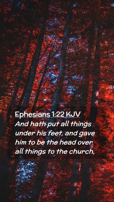 Picture 02 - Ephesians 1:22 KJV Mobile Phone Wallpaper - And hath put all things under his feet, and gave - Mobile Bible Verse Wallpaper