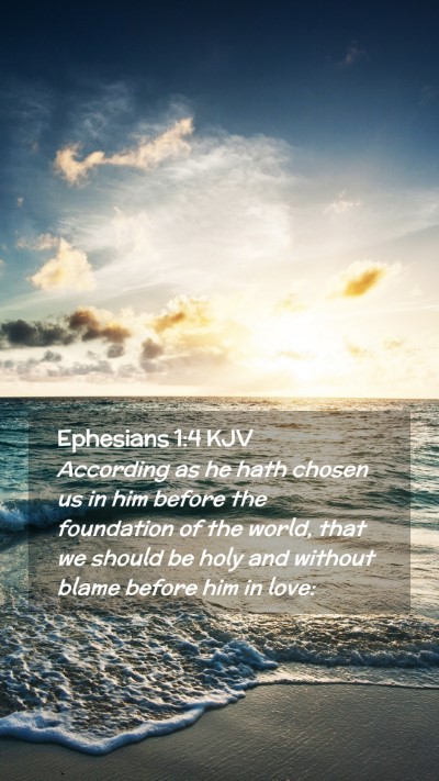 Picture 02 - Ephesians 1:4 KJV Mobile Phone Wallpaper - According as he hath chosen us in him before the - Mobile Bible Verse Wallpaper