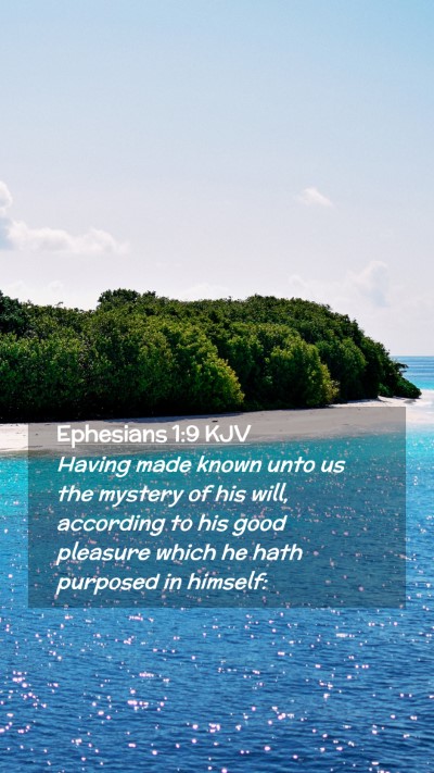 Picture 02 - Ephesians 1:9 KJV Mobile Phone Wallpaper - Having made known unto us the mystery of his - Mobile Bible Verse Wallpaper