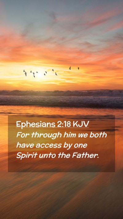 Picture 02 - Ephesians 2:18 KJV Mobile Phone Wallpaper - For through him we both have access by one Spirit - Mobile Bible Verse Wallpaper