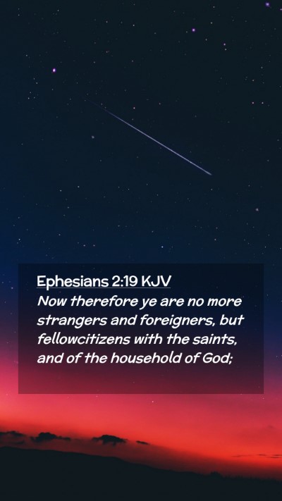 Picture 02 - Ephesians 2:19 KJV Mobile Phone Wallpaper - Now therefore ye are no more strangers and - Mobile Bible Verse Wallpaper