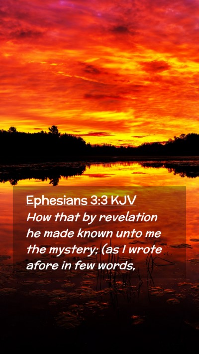 Picture 02 - Ephesians 3:3 KJV Mobile Phone Wallpaper - How that by revelation he made known unto me the - Mobile Bible Verse Wallpaper