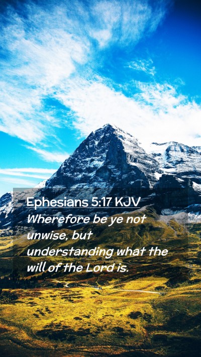 Picture 02 - Ephesians 5:17 KJV Mobile Phone Wallpaper - Wherefore be ye not unwise, but understanding - Mobile Bible Verse Wallpaper