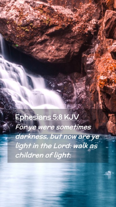 Picture 02 - Ephesians 5:8 KJV Mobile Phone Wallpaper - For ye were sometimes darkness, but now are ye - Mobile Bible Verse Wallpaper