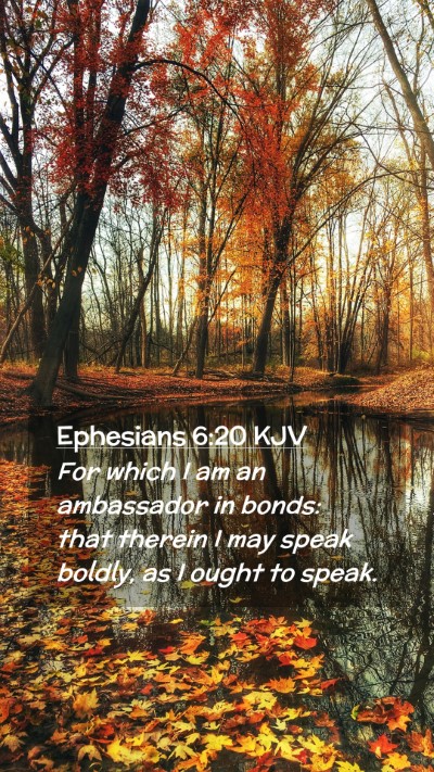Picture 02 - Ephesians 6:20 KJV Mobile Phone Wallpaper - For which I am an ambassador in bonds: that - Mobile Bible Verse Wallpaper