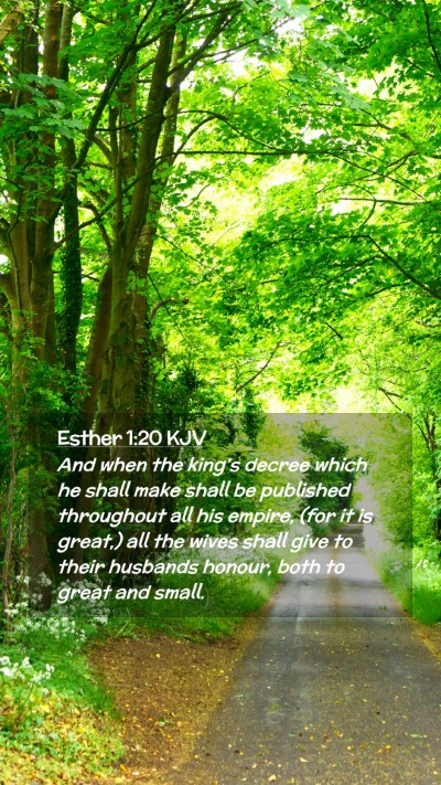 Picture 02 - Esther 1:20 KJV Mobile Phone Wallpaper - And when the king's decree which he shall make - Mobile Bible Verse Wallpaper