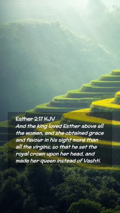 Picture 02 - Esther 2:17 KJV Mobile Phone Wallpaper - And the king loved Esther above all the women, - Mobile Bible Verse Wallpaper