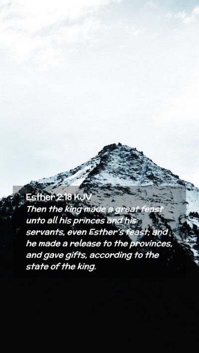 Picture 02 - Esther 2:18 KJV Mobile Phone Wallpaper - Then the king made a great feast unto all his - Mobile Bible Verse Wallpaper